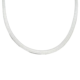 Halsband Herringbone Sand Shimmer Silver - 3,5 mm
