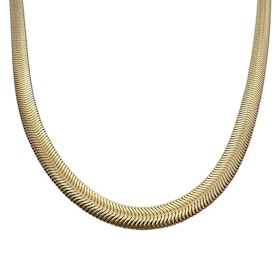 Halsband Herringbone Cashmere Förgyllt Silver - 6,25 mm