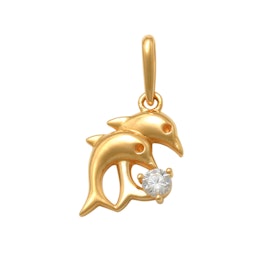 Guldhänge Sparkling Dolphins 18K