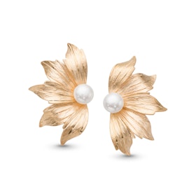 Örhängen Pearl Flower Förgyllt Silver