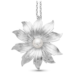 Hänge Pearl Flower Rhodinerat Silver