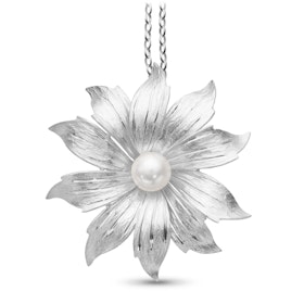 Hänge Pearl Flower Rhodinerat Silver