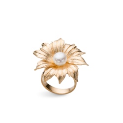 Ring Pearl Flower Förgyllt Silver