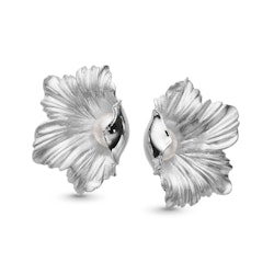 Örhängen Pearl Flower Rhodinerat Silver