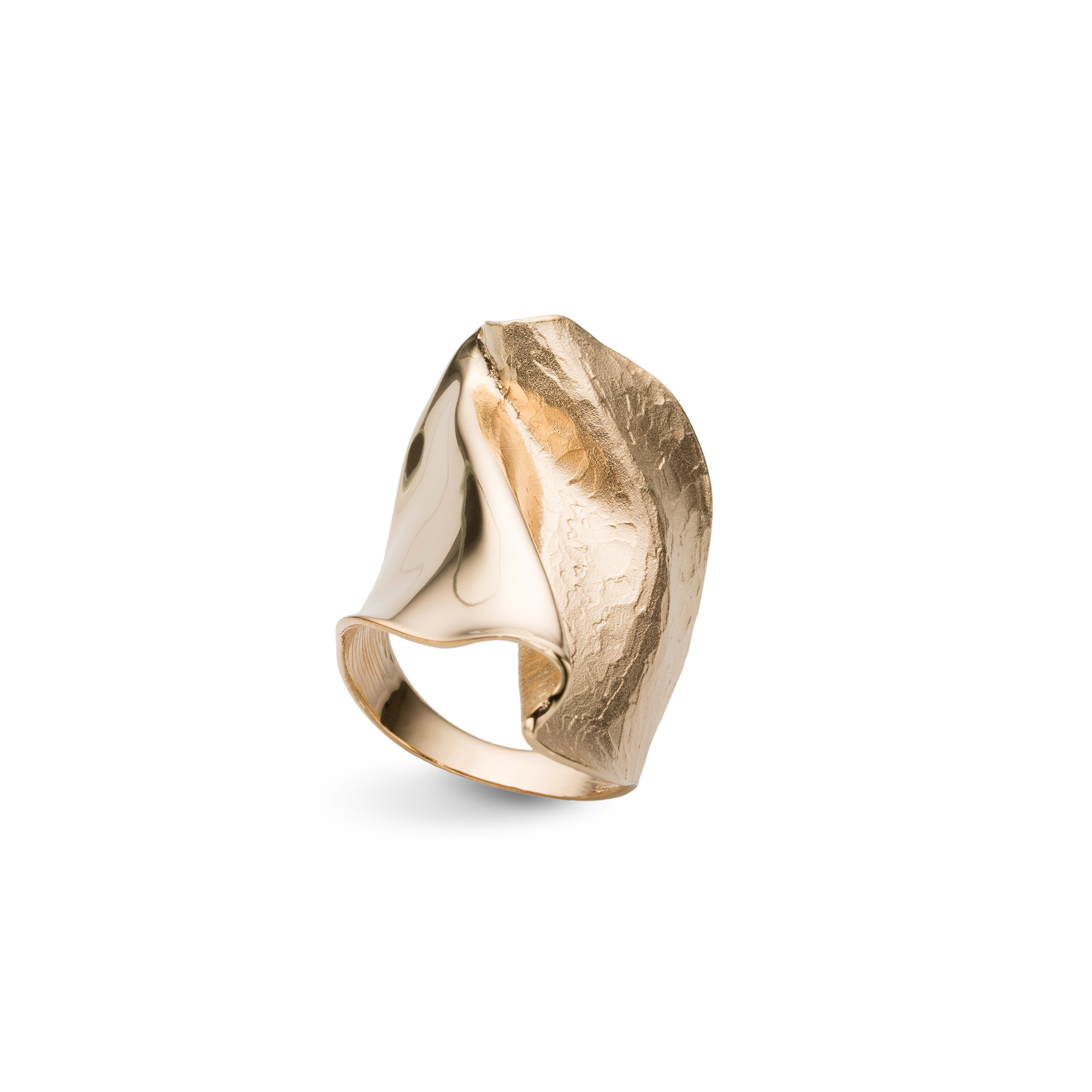 Vacker ring i återvunnet 925 förgyllt silver från catwalksmycken
