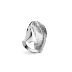 Ring Smooth Uneven Rhodinerat Silver