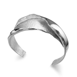 Armring Smooth Uneven Rhodinerat Silver