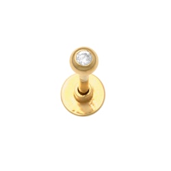 Guldpiercing Sparkling Stone 18K