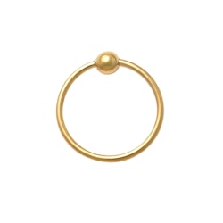 Guldpiercing Ring med kula 18K