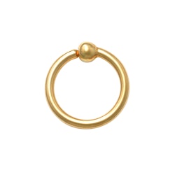 Guldpiercing Ring med kula 18K