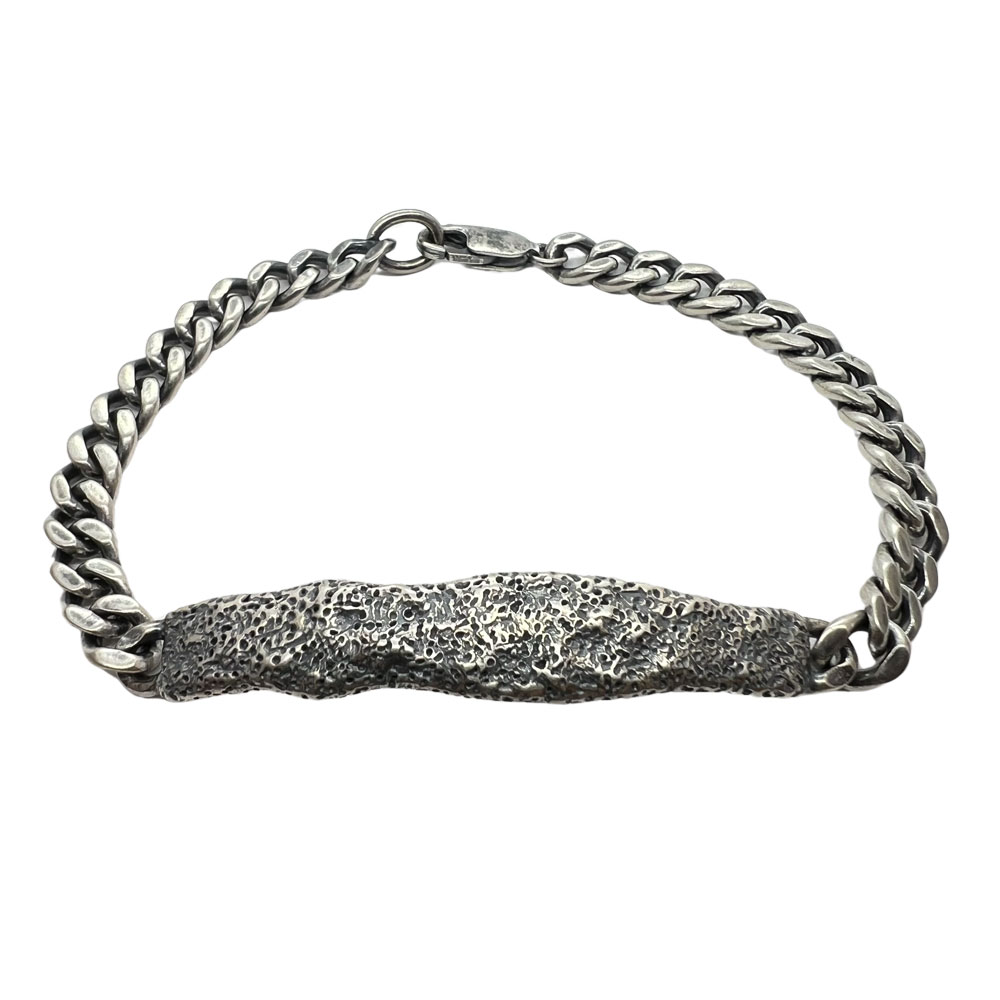 Armband pansar med platta i 925 oxiderat silver från Catwalk Jewellery