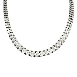 Pansarlänk Halsband Oxiderat Silver - 7 mm