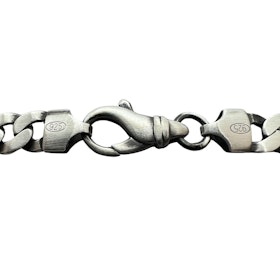 Pansarlänk Armband Oxiderat Silver - 5 mm