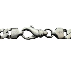 Pansarlänk Halsband Oxiderat Silver - 6 mm