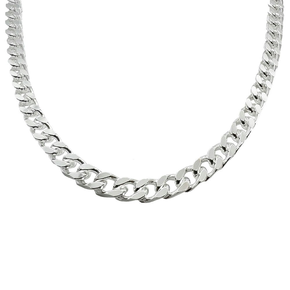 Pansarlänk Halsband Silver - Slipad Fyra Sidor - 6,7 mm - Catwalk Jewellery