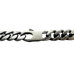 Pansarlänk Armband Ovalslipad - Oxiderat Silver - 5 mm