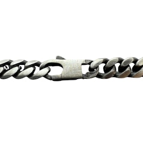 Pansarlänk Halsband Ovalslipad - Oxiderat Silver - 5,8 mm
