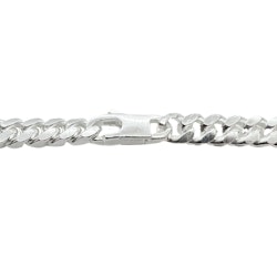 Pansarlänk Armband Ovalslipad Silver - 5 mm