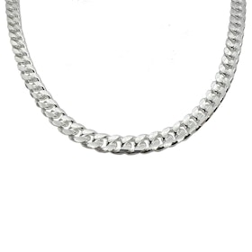 Pansarlänk Halsband Ovalslipad Silver - 5,8 mm