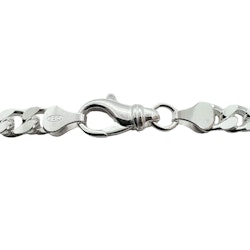 Pansarlänk Halsband Silver- Slipad Fyra Sidor - 4,8 mm