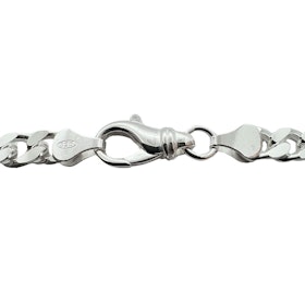 Pansarlänk Halsband Silver - Slipad Fyra Sidor - 6,7 mm