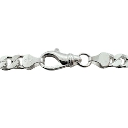 Pansarlänk Armband Silver - Slipad Fyra Sidor - 5,8 mm