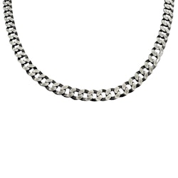 Pansarlänk Halsband Oxiderat Silver - 5 mm