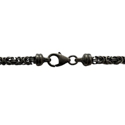 Rund Kejsarlänk Oxiderat Silver - Armband 3,6 mm