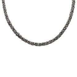 Rund Kejsarlänk Oxiderat Silver - Halsband 3,6 mm