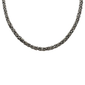 Rund Kejsarlänk Oxiderat Silver - Halsband 3,6 mm
