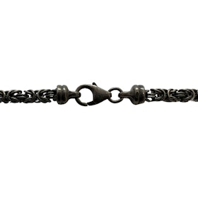 Rund Kejsarlänk Oxiderat Silver - Halsband 5,4 mm