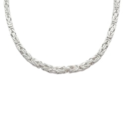 Massiv Fyrkantig Kejsarlänk Silver  - Halsband 3,5 mm