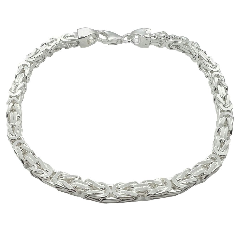 Massiv Fyrkantig Kejsarlänk Silver - Armband 4 mm - Catwalk Jewellery