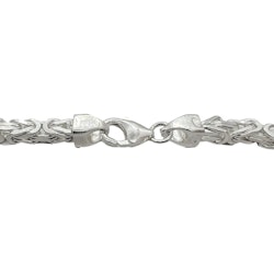 Massiv Fyrkantig Kejsarlänk Silver - Armband 4 mm