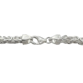 Massiv Fyrkantig Kejsarlänk Silver - Halsband 4 mm