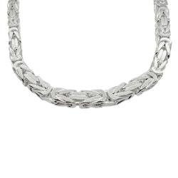 Massiv Fyrkantig Kejsarlänk Silver - Halsband 7,5 mm