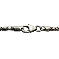 Massiv Rund Kejsarlänk Oxiderat Silver - Armband 2 mm