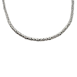 Massiv Rund Kejsarlänk Oxiderat Silver  - Halsband 3 mm