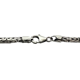 Massiv Rund Kejsarlänk Oxiderat Silver - Armband 3 mm