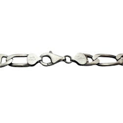 Figarolänk / Marinalänk Armband Oxiderat Silver - 8,7 mm