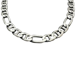 Figarolänk / Marinalänk Halsband Oxiderat Silver - 8,7 mm