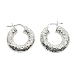 Creoler Chunky Hammered Silver - 6x23 mm