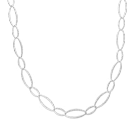 Halsband Stardust Oval Link Rhodinerat Silver