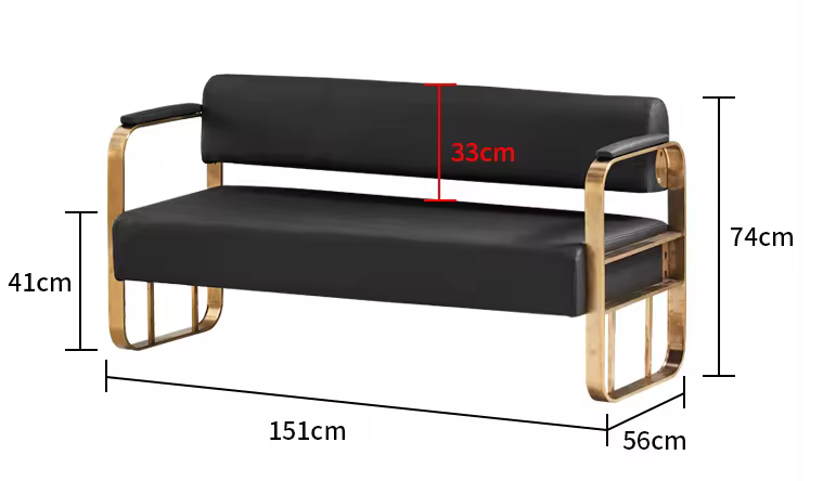 Waiting Chair Black-Gold