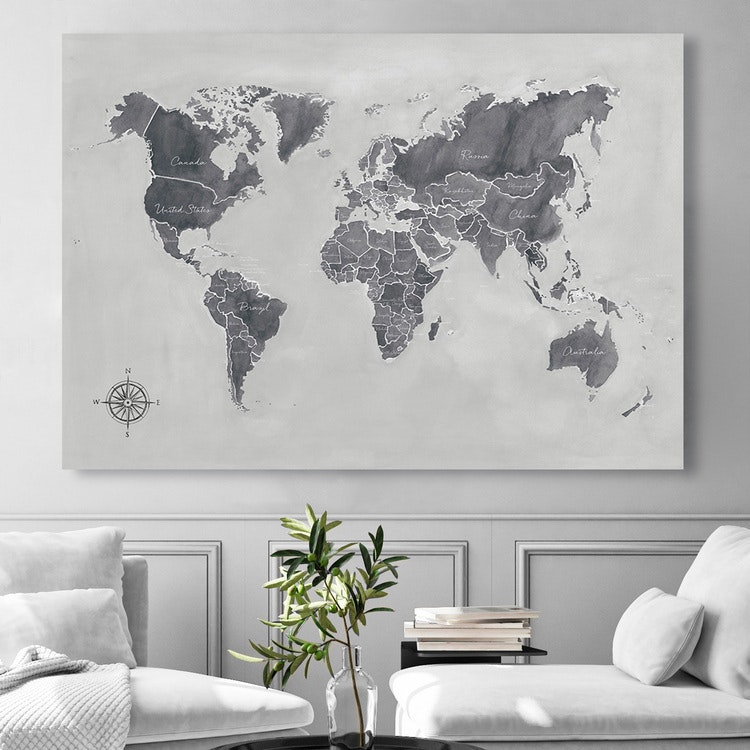 Canvastavla – Världskarta Canvas – Insplendor - Fine Art Print Tavlor |  Canvastavlor | Insplendor