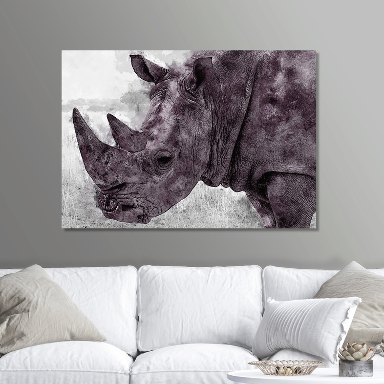 Rhinoceros Paint Canvas