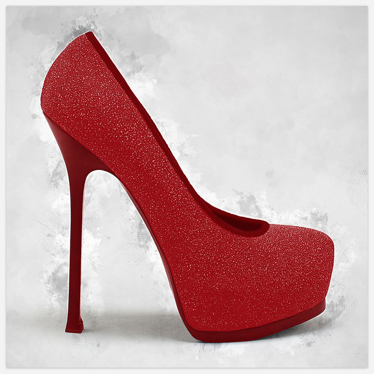 Tavla med högklackad sko, Red Heels. Insplendor