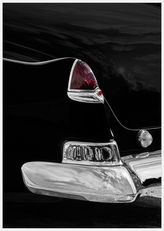 Tavla med Svart Cadillac detalj av Insplendor Art Studio.