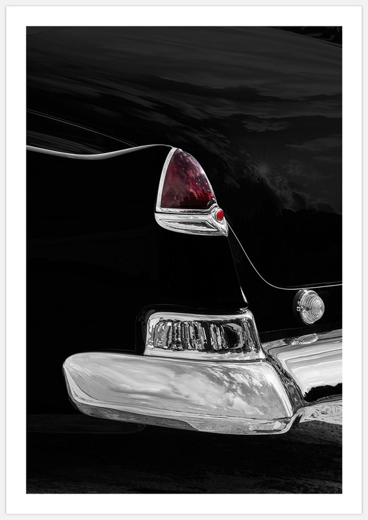 Art Print med Svart Cadillac detalj av Insplendor Art Studio.