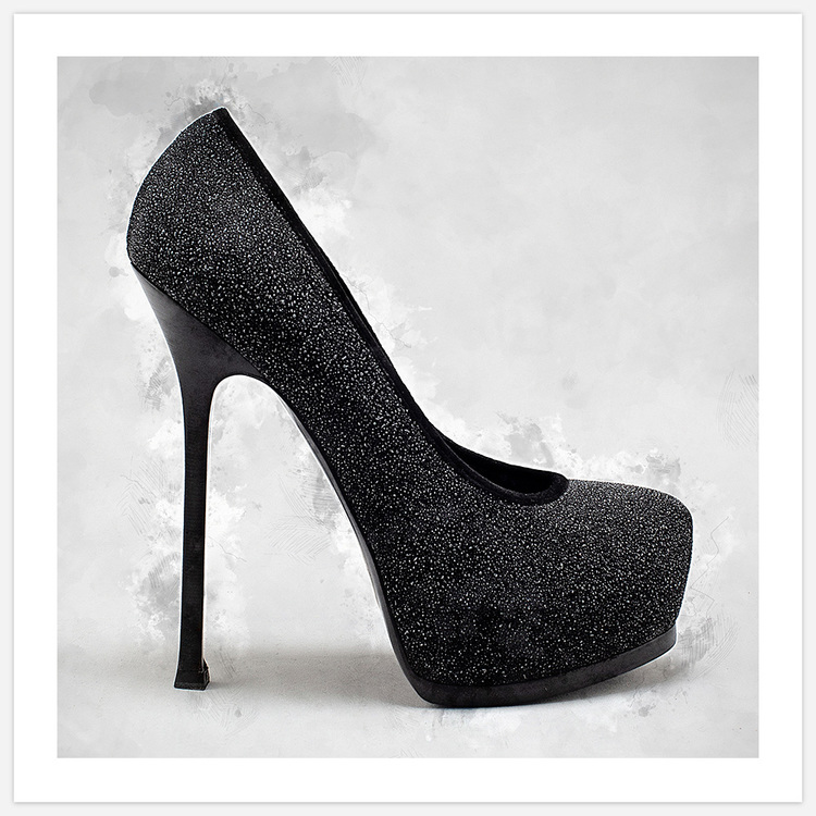 Tavla högklackat svart, Art Print black heels, Insplendor Art Studio i Sverige.